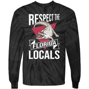 Respect The Florida Locals Alligator Zoo Animal Lover Tie-Dye Long Sleeve Shirt