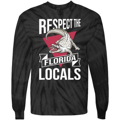 Respect The Florida Locals Alligator Zoo Animal Lover Tie-Dye Long Sleeve Shirt