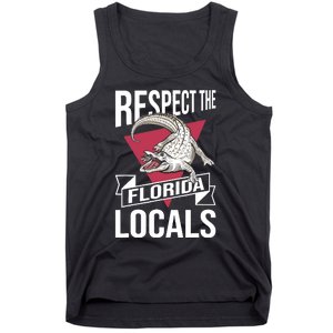 Respect The Florida Locals Alligator Zoo Animal Lover Tank Top