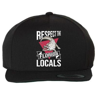 Respect The Florida Locals Alligator Zoo Animal Lover Wool Snapback Cap