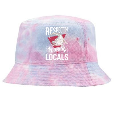 Respect The Florida Locals Alligator Zoo Animal Lover Tie-Dyed Bucket Hat