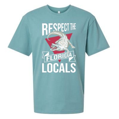 Respect The Florida Locals Alligator Zoo Animal Lover Sueded Cloud Jersey T-Shirt