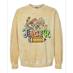 Retro Teache for  Best Teacher Gifts Colorblast Crewneck Sweatshirt