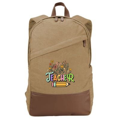 Retro Teache for  Best Teacher Gifts Cotton Canvas Backpack