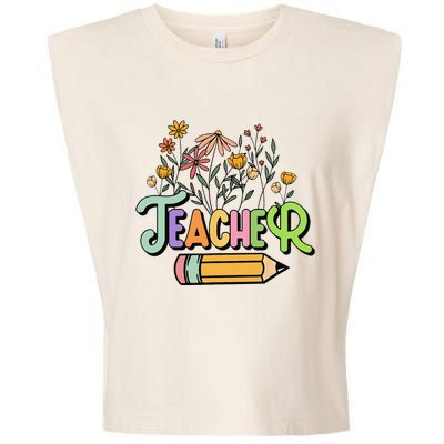 Retro Teache for  Best Teacher Gifts Garment-Dyed Women's Muscle Tee