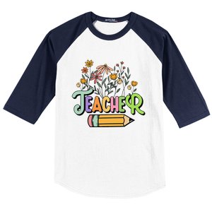 Retro Teache for  Best Teacher Gifts Baseball Sleeve Shirt