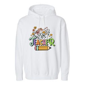 Retro Teache for  Best Teacher Gifts Garment-Dyed Fleece Hoodie