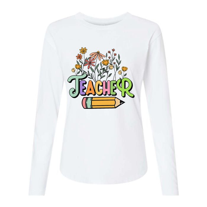 Retro Teache for  Best Teacher Gifts Womens Cotton Relaxed Long Sleeve T-Shirt