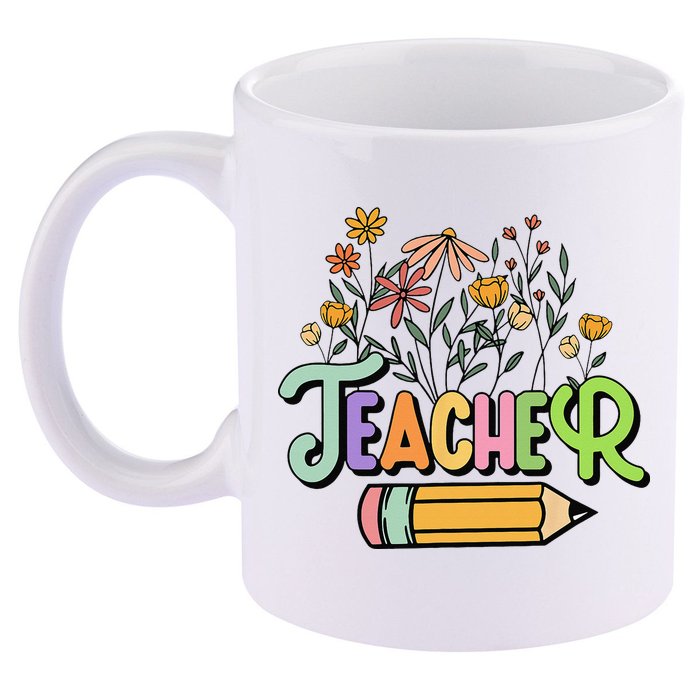 Retro Teache for  Best Teacher Gifts 11oz C Handle Ceramic Mug