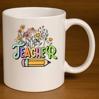 Retro Teache for  Best Teacher Gifts 11oz C Handle Ceramic Mug