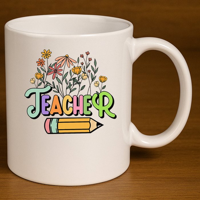 Retro Teache for  Best Teacher Gifts 11oz C Handle Ceramic Mug
