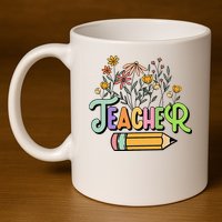 Retro Teache for  Best Teacher Gifts 11oz C Handle Ceramic Mug