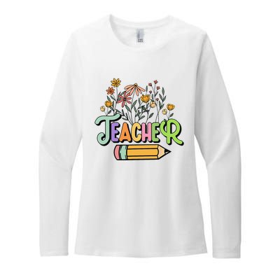 Retro Teache for  Best Teacher Gifts Womens CVC Long Sleeve Shirt