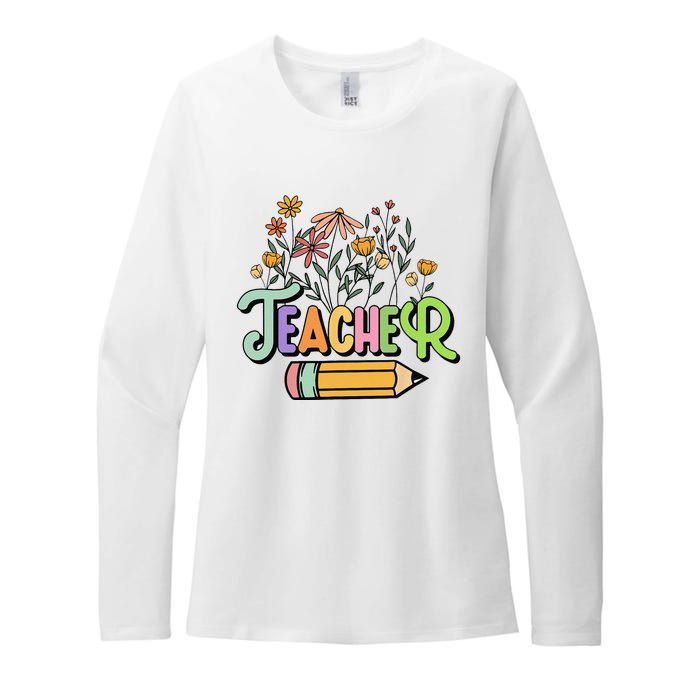 Retro Teache for  Best Teacher Gifts Womens CVC Long Sleeve Shirt