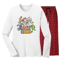 Retro Teache for  Best Teacher Gifts Women's Long Sleeve Flannel Pajama Set 