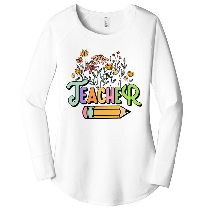 Retro Teache for  Best Teacher Gifts Women's Perfect Tri Tunic Long Sleeve Shirt