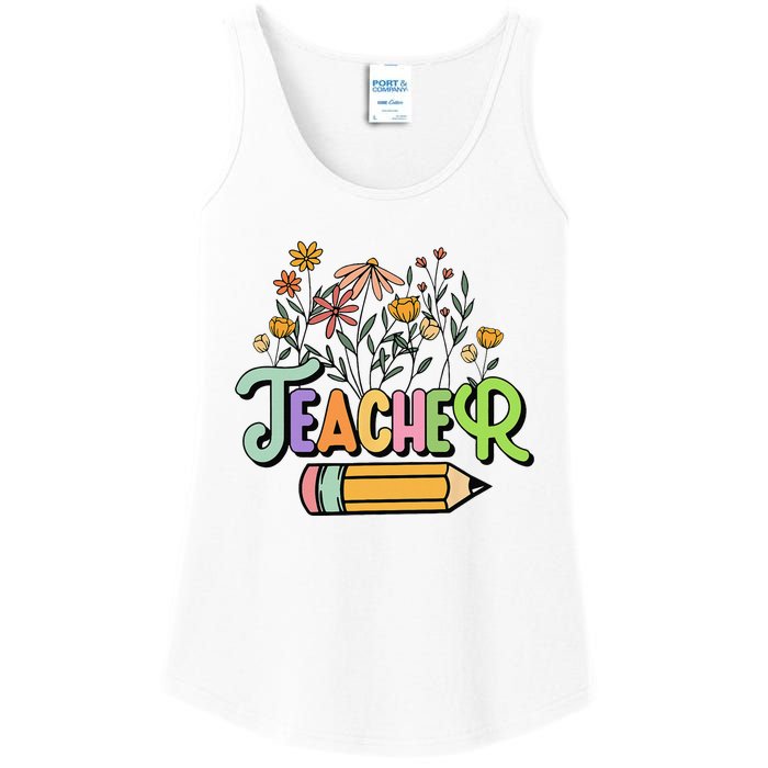 Retro Teache for  Best Teacher Gifts Ladies Essential Tank