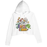 Retro Teache for  Best Teacher Gifts Crop Fleece Hoodie