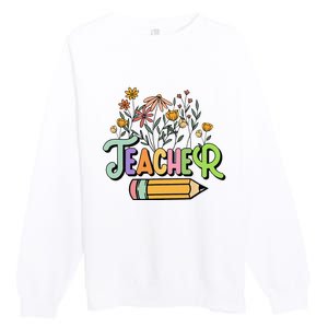 Retro Teache for  Best Teacher Gifts Premium Crewneck Sweatshirt