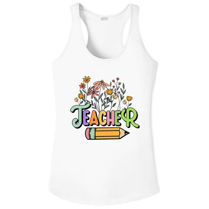 Retro Teache for  Best Teacher Gifts Ladies PosiCharge Competitor Racerback Tank