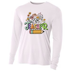 Retro Teache for  Best Teacher Gifts Cooling Performance Long Sleeve Crew