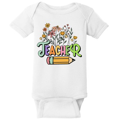 Retro Teache for  Best Teacher Gifts Baby Bodysuit