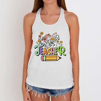 Retro Teache for  Best Teacher Gifts Women's Knotted Racerback Tank