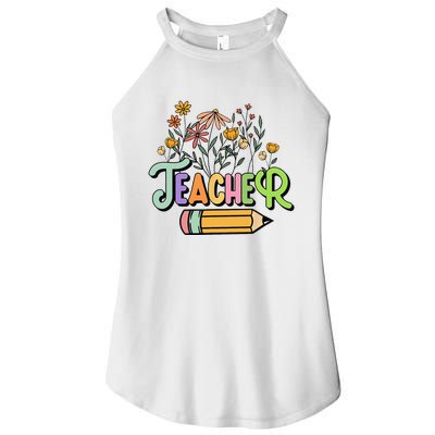 Retro Teache for  Best Teacher Gifts Women’s Perfect Tri Rocker Tank