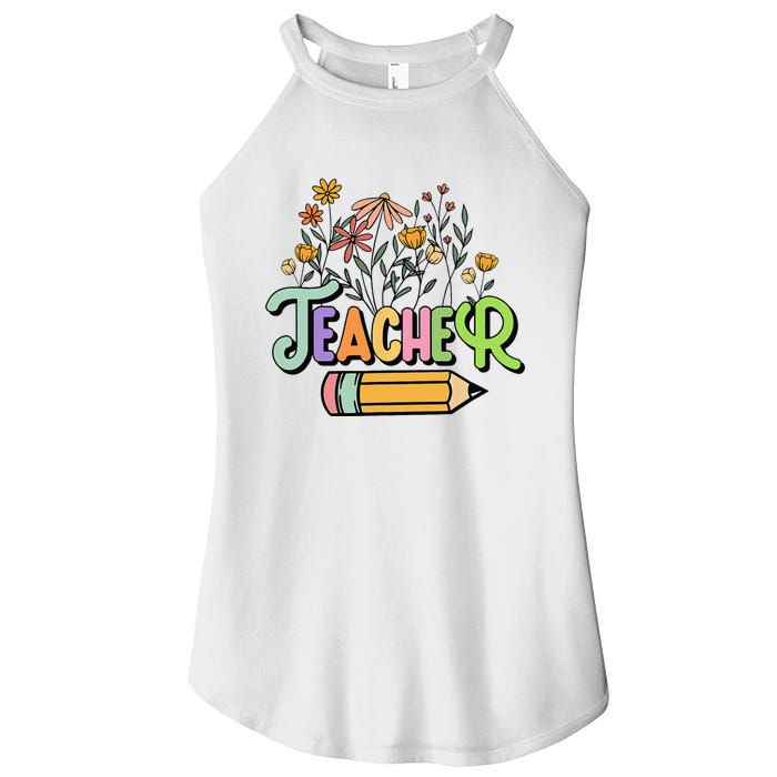 Retro Teache for  Best Teacher Gifts Women's Perfect Tri Rocker Tank