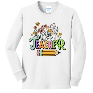 Retro Teache for  Best Teacher Gifts Kids Long Sleeve Shirt