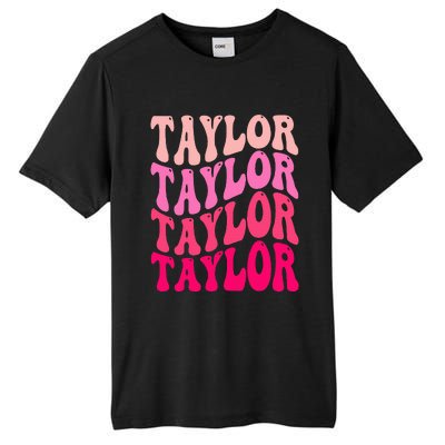 Retro TA.YLOR First Name Personalized Groovy Birthday Tall Fusion ChromaSoft Performance T-Shirt