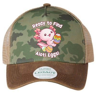 Ready To Find Alotl Eggs! Cute Axolotl Anime Kawaii Easter Legacy Tie Dye Trucker Hat