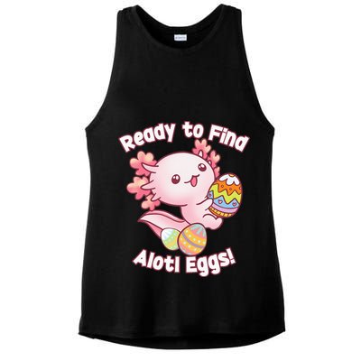 Ready To Find Alotl Eggs! Cute Axolotl Anime Kawaii Easter Ladies PosiCharge Tri-Blend Wicking Tank