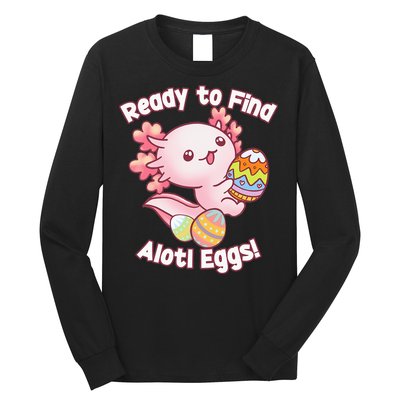 Ready To Find Alotl Eggs! Cute Axolotl Anime Kawaii Easter Long Sleeve Shirt