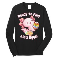 Ready To Find Alotl Eggs! Cute Axolotl Anime Kawaii Easter Long Sleeve Shirt
