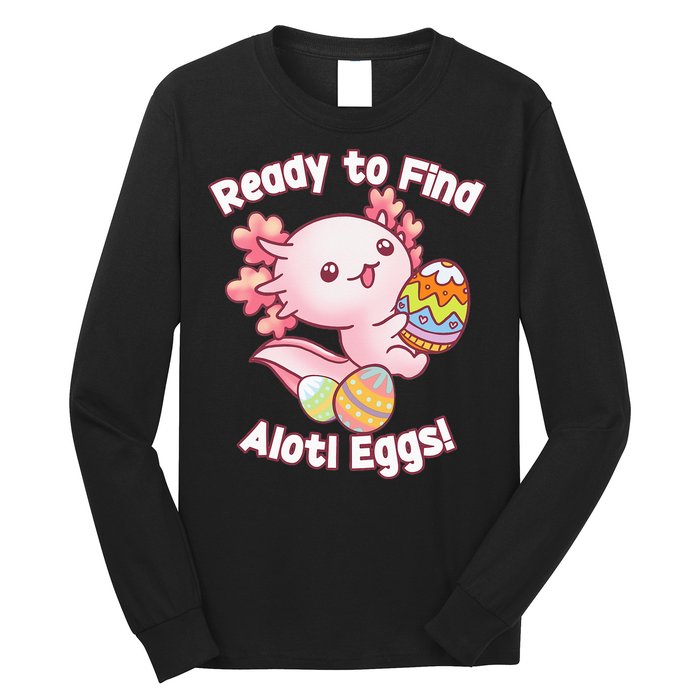 Ready To Find Alotl Eggs! Cute Axolotl Anime Kawaii Easter Long Sleeve Shirt