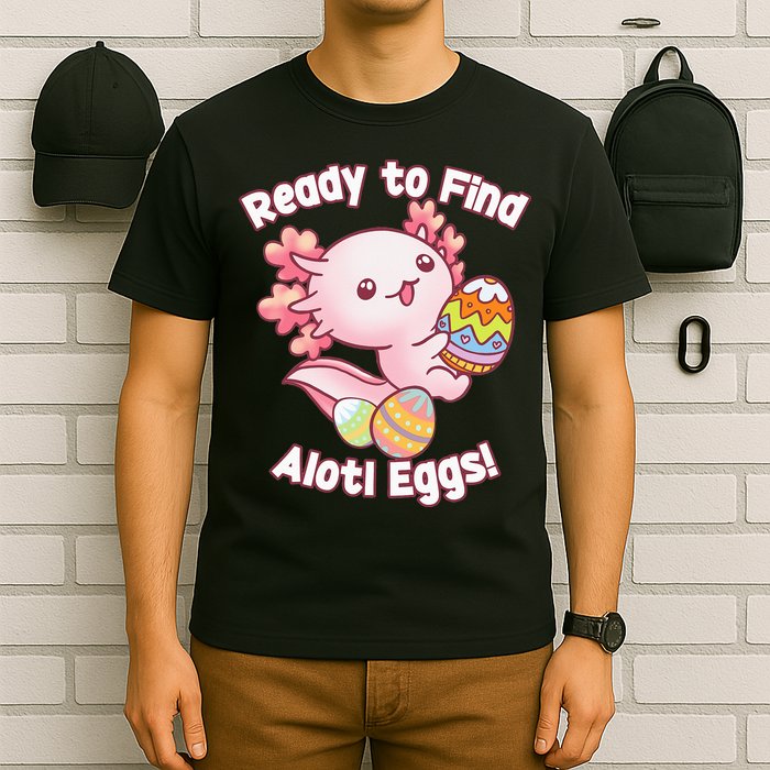 Ready To Find Alotl Eggs! Cute Axolotl Anime Kawaii Easter T-Shirt