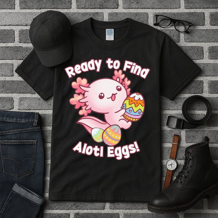 Ready To Find Alotl Eggs! Cute Axolotl Anime Kawaii Easter Tall T-Shirt