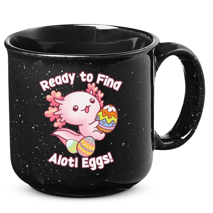 Ready To Find Alotl Eggs! Cute Axolotl Anime Kawaii Easter 15oz Campfire Ceramic Mug