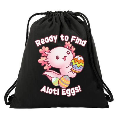 Ready To Find Alotl Eggs! Cute Axolotl Anime Kawaii Easter Drawstring Bag