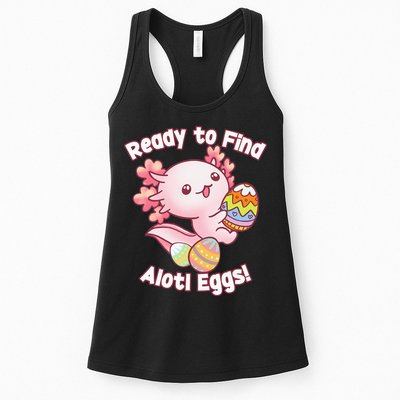 Ready To Find Alotl Eggs! Cute Axolotl Anime Kawaii Easter Womens Tank Top