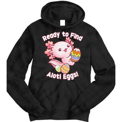 Ready To Find Alotl Eggs! Cute Axolotl Anime Kawaii Easter Tie Dye Hoodie