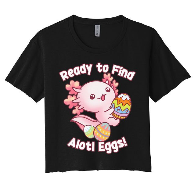 Ready To Find Alotl Eggs! Cute Axolotl Anime Kawaii Easter Crop Top