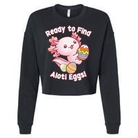Ready To Find Alotl Eggs! Cute Axolotl Anime Kawaii Easter Cropped Pullover Crew