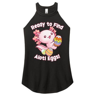 Ready To Find Alotl Eggs! Cute Axolotl Anime Kawaii Easter Women's Perfect Tri Rocker Tank