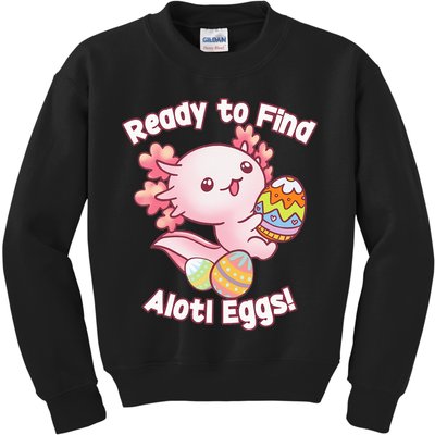 Ready To Find Alotl Eggs! Cute Axolotl Anime Kawaii Easter Kids Sweatshirt