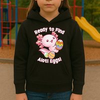 Ready To Find Alotl Eggs! Cute Axolotl Anime Kawaii Easter Kids Hoodie