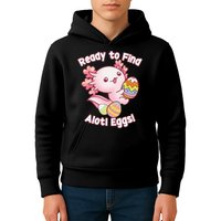 Ready To Find Alotl Eggs! Cute Axolotl Anime Kawaii Easter Kids Hoodie