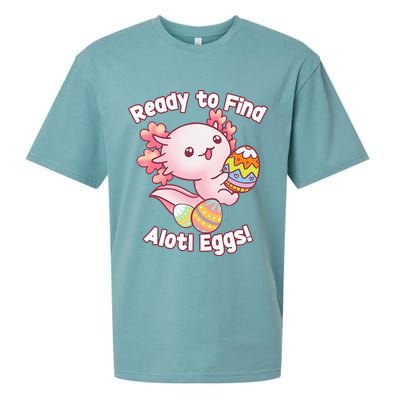 Ready To Find Alotl Eggs! Cute Axolotl Anime Kawaii Easter Sueded Cloud Jersey T-Shirt