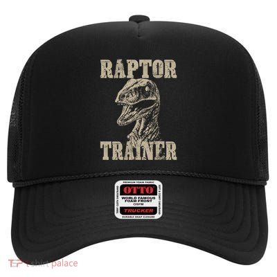 Raptor Trainer Funny Dinosaur Lover Halloween Costume Gift High Crown Mesh Back Trucker Hat